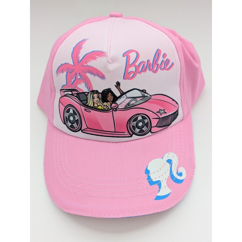 NWT Barbie Kids (Age 3+) Pink Adjustable Covertible Car Baseball Cap/Sunhat